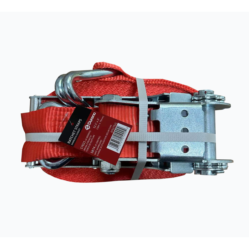 Dureno - Heavy Duty Ratchet Strap - 8000 KG Break Strength - 3" X 52.5' - 075/75J1